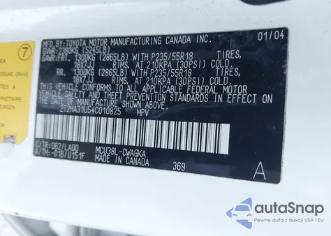 2004 Lexus Rx 330 z USA, uszkodzony, nr VIN 2T2HA31U54C010825